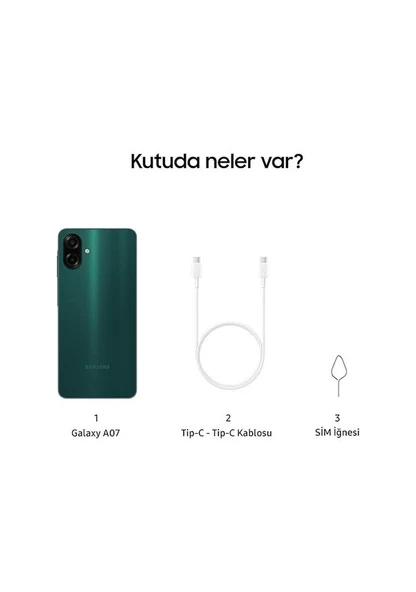 Samsung Galaxy A07 128 GB Yeşil (Samsung Türkiye Garantili) - Resim 3