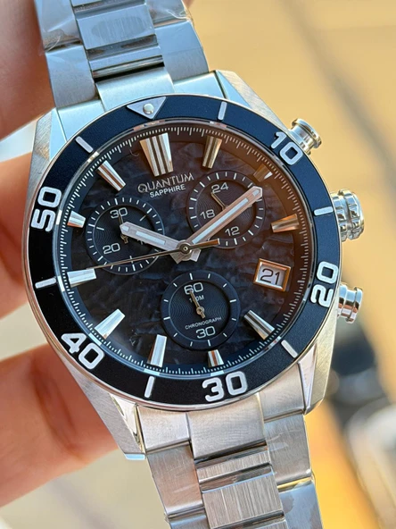 Quantum Sapphire Cam İtalyan Bileklikli 10 Atm Suya Dayanıklı 2 Yıl Garantili Erkek Kol Saati 99.390 - Resim 4
