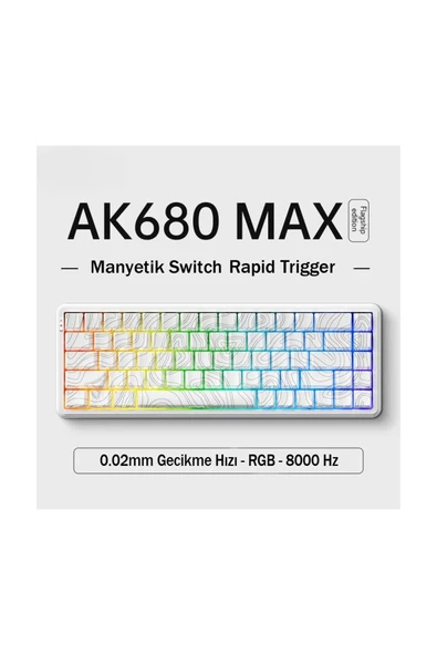 silabor AK680 Max Manyetik Switch Kablolu Klavye 8000Hz 0.125Ms %68 RGB Aydınlatma Mekanik Klavye - Resim 5