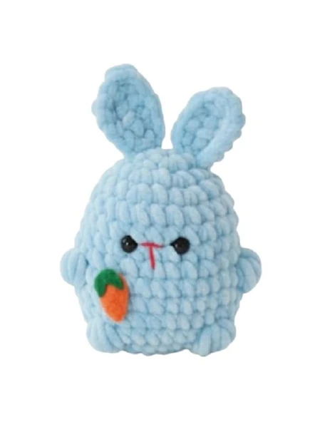 Mavi Puf Tavşan Amigurumi Organik Oyuncak ürün görseli 1