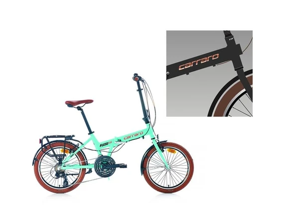 CARRARO FLEXI 121 KATLANIR BİSİKLET 350H V 20 JANT 21 VİTES MAT HAKİ SİYAH BAKIR ürün görseli 1
