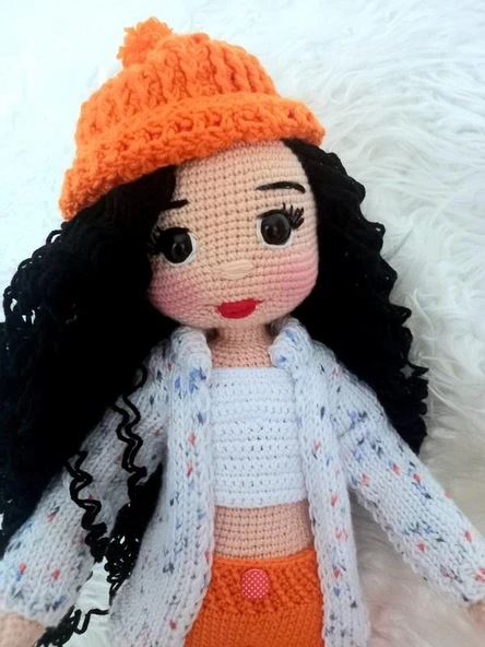 Kış Güzeli Bebek Amigurumi Organik Oyuncak - Resim 5