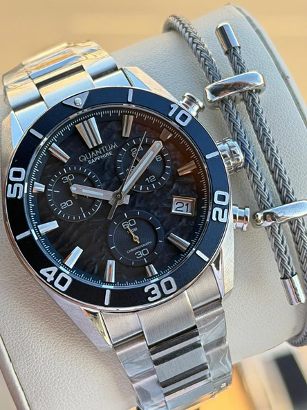 Quantum Sapphire Cam İtalyan Bileklikli 10 Atm Suya Dayanıklı 2 Yıl Garantili Erkek Kol Saati 99.390 ürün görseli 1