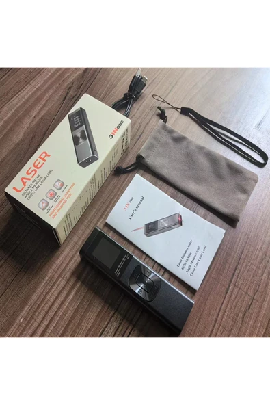 silabor 3'ü 1 arada Mini Lazer Mesafe Ölçer, Çapraz Lazer Projektör, Metal Kasa, Çoklu Ölçüm Modları - Resim 5
