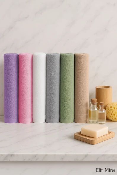 6 lı Softtouch El Yüz Banyo Havlusu Seti %100 Pamuklu 50x90 Cm - Resim 11