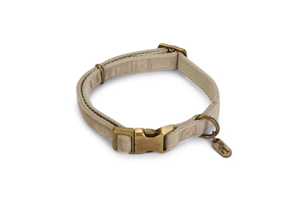 Beeztees DBL Köpek Tasması, Kadife, Gri, 35-50cm, 20mm ürün görseli 1