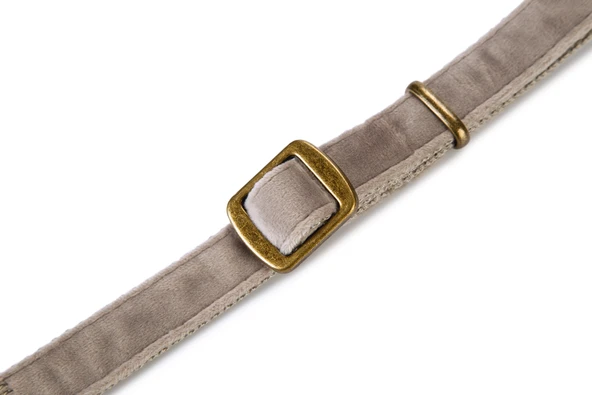 Beeztees DBL Köpek Tasması, Kadife, Gri, 35-50cm, 20mm - Resim 2