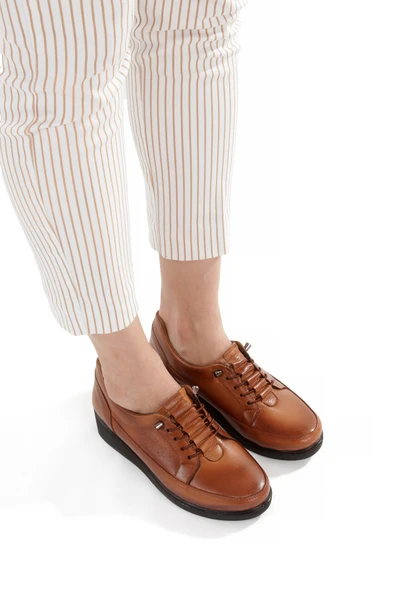 Artı-Artı001-7475-0050 Hakiki Deri Günlük Ortopedik  Kadın Taba Ayakkabı - Resim 4