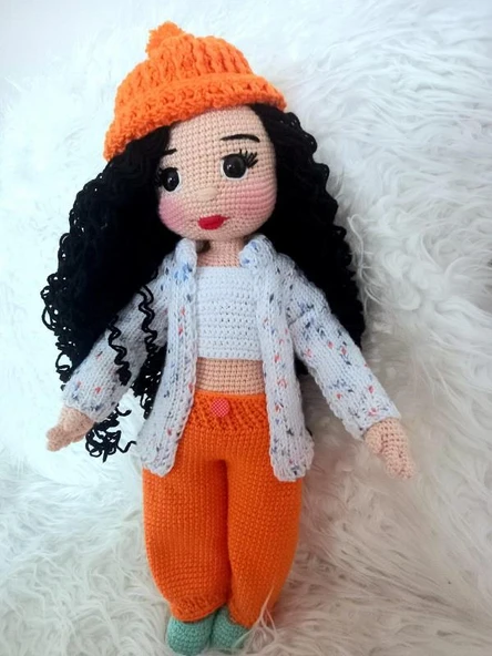 Kış Güzeli Bebek Amigurumi Organik Oyuncak - Resim 3