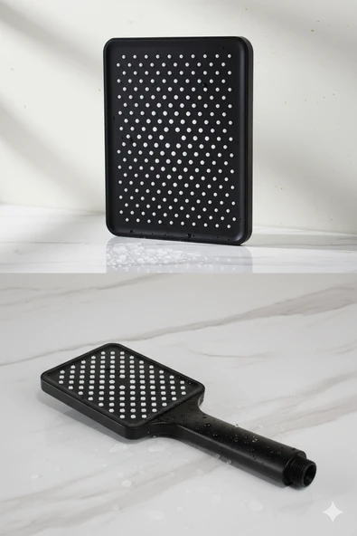 El ve Tepe Duş Başlığı Siyah Renk Duş Başlıkları Luxury Serisi ürün görseli 1