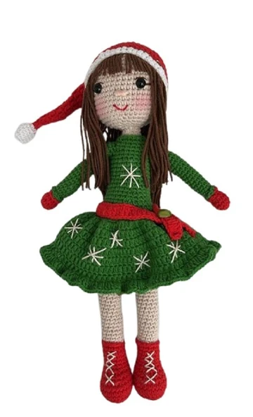 Kar Taneli Kış Rüyası Bebek Amigurumi Organik Oyuncak ürün görseli 1