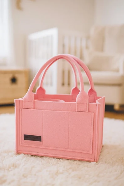 Anne Bebek Keçe Bakım Çantası Yenidoğan İçin Organizer Düzenleyici Çok Amaçlı - Resim 2