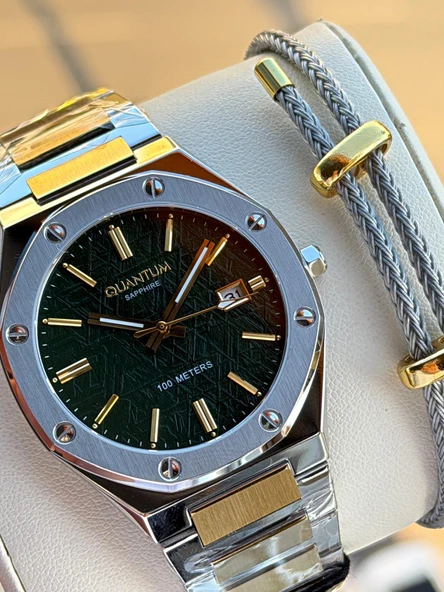 Quantum Sapphire Cam İtalyan Bileklikli 10 Atm Suya Dayanıklı 2 Yıl Garantili Erkek Kol Saati 12.370 ürün görseli 1
