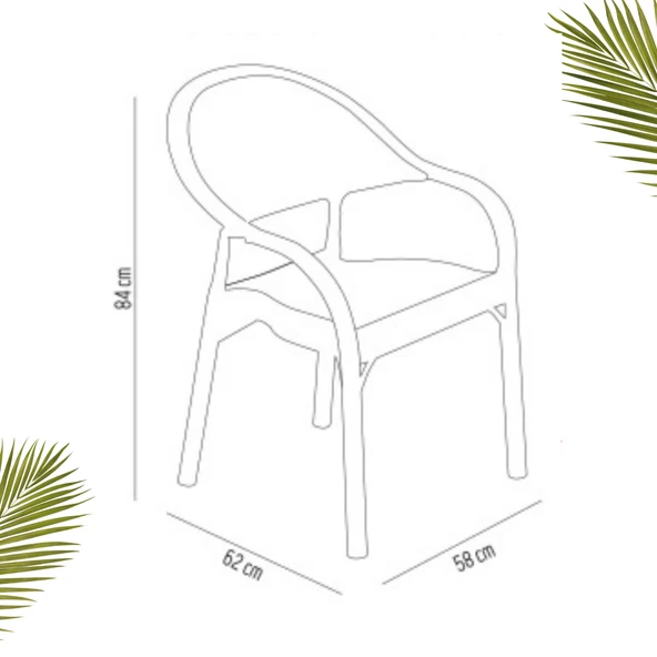 Holiday 2'li Bambu Sandalye - Resim 2