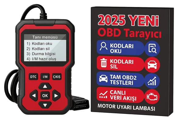 DailyTech 2025 Yeni Nesil OBD2 Arıza Tespit Cihazı Canlı Veri Hata Kodu Okuma & Silme Tüm OBD2 Araçlarla Uyumlu - Resim 2
