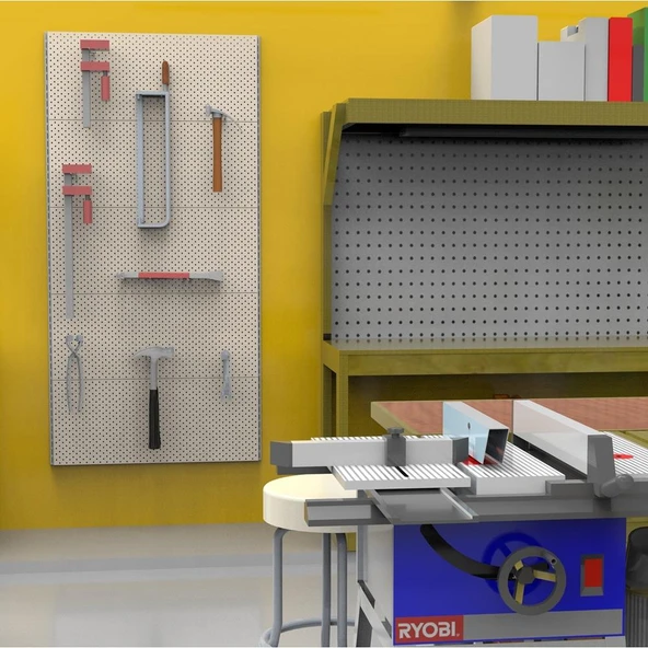 40x75x80 Cm Duvara Monte Hırdavat Rafı - Resim 3