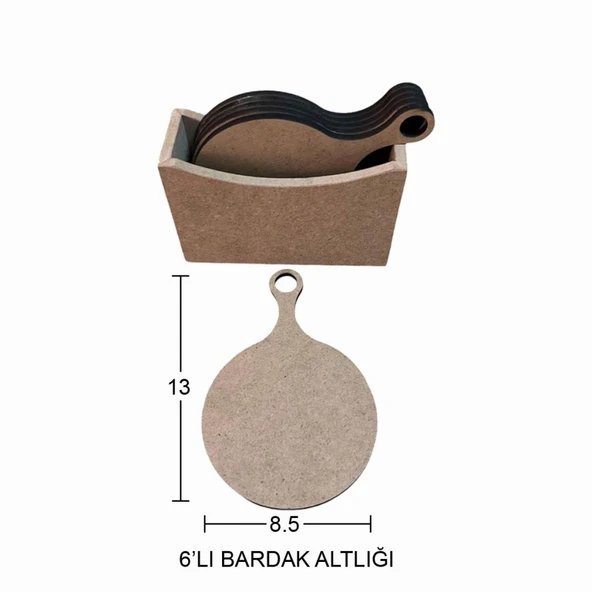 Ahşap Yuvarlak Bardak Altlığı 13x8,5cm L391 ürün görseli 1