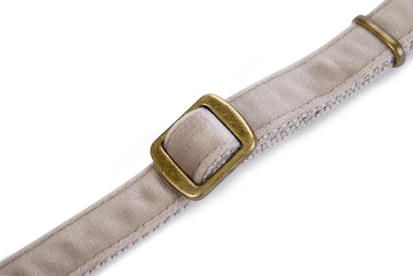 Beeztees DBL Köpek Tasması, Kadife, Gri, 48-70cm, 25mm - Resim 2