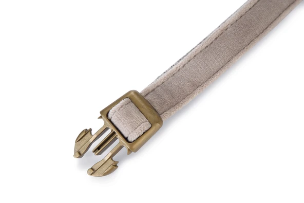 Beeztees DBL Köpek Tasması, Kadife, Gri, 48-70cm, 25mm - Resim 3