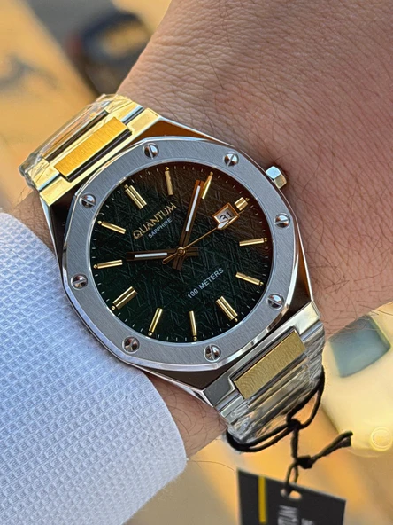 Quantum Sapphire Cam İtalyan Bileklikli 10 Atm Suya Dayanıklı 2 Yıl Garantili Erkek Kol Saati 12.370 - Resim 3