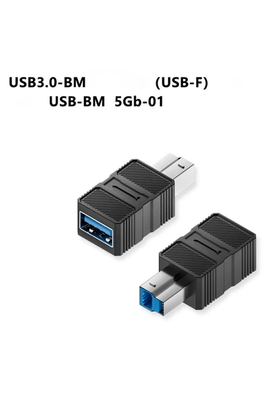 Kuanta Silabor USB-B 3.0 yazıcı adaptörünü bağlamak için Type-C'den B kare port dönüştürücü ürün görseli 1
