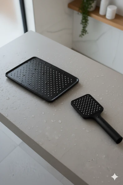 El ve Tepe Duş Başlığı Siyah Renk Duş Başlıkları Luxury Serisi - Resim 3