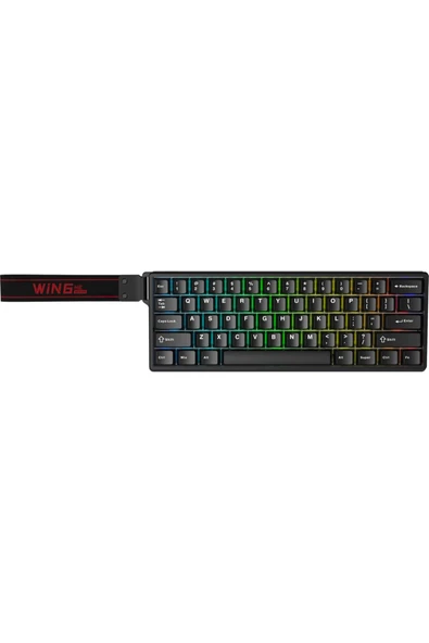silabor WIN60 He Manyetik Klavye Rapid Trigger Graywood Swtich 8000Hz Rgb Tkl Hot Swap Oyuncu Klavyesi Siyah - Resim 3
