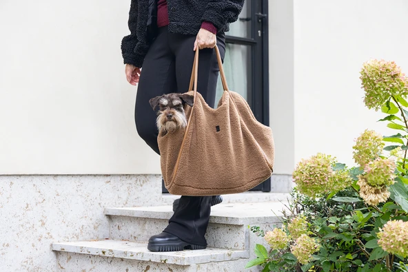 Beeztees DBL Köpek Taşıma Çantası, Yıkanabilir, 6,5Kg'ye kadar, Sütlü Kahve, 43x15x35cm - Resim 2