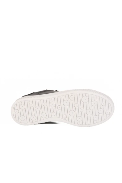 AYK'S Siyah Beyaz Bağcıklı Hafif Cilt Erkek Sneaker Mota 600 M - Resim 5