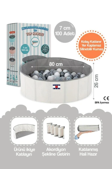 Katlanır Aktivite ve Top Havuzu, 100 Adet Toplu ürün görseli 1
