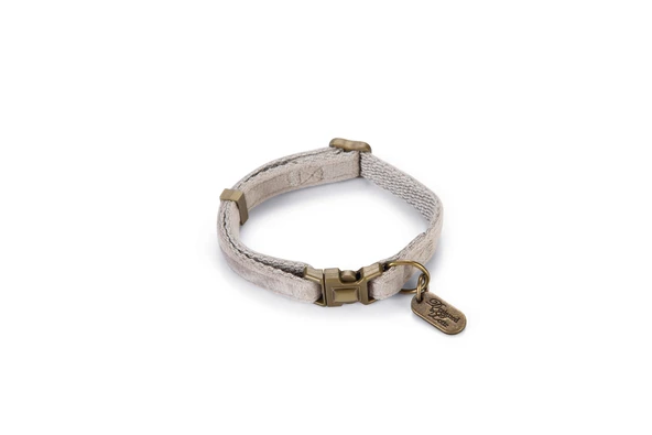 Beeztees DBL Köpek Tasması, Kadife, Gri, 20-30cm, 10mm ürün görseli 1