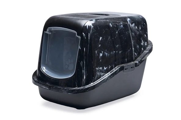 Beeztees Kapalı Kedi Tuvaleti, Koku Filtreli, Siyah Mermer Antrasit, 56x39x39cm ürün görseli 1