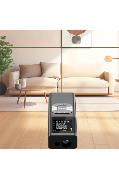 silabor 3'ü 1 arada Mini Lazer Mesafe Ölçer, Çapraz Lazer Projektör, Metal Kasa, Çoklu Ölçüm Modları - Resim 3