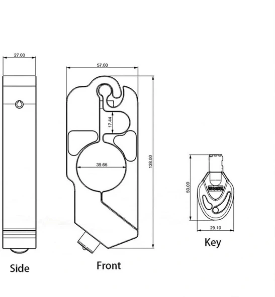 DailyTech Motosiklet Scooter Fren Kilidi Alüminyum Anahtarlı Güvenlik Kilidi Gidon - Resim 7