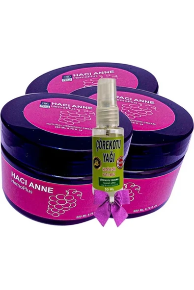 HBPAVM Hacı Anne Hemoplus Kremi 200 ml x 3 adet + Çörek Otu Yağı 30 ml ürün görseli 1