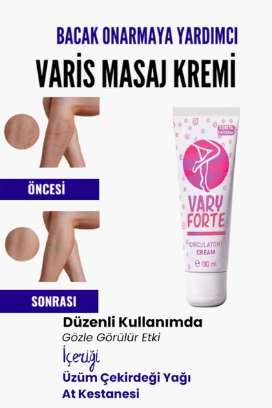 HBPAVM Var.is Bölgesi Için Bacak Onarmaya Yardımcı Besleyici Varyforte Masaj Kremi 100ml ürün görseli 1