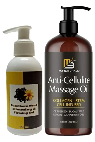 HBPAVM M3 Naturals Masaj Yağı Anti-Cellulite Massage Oil 240 ml + Buckthorn Antiyağ Masaj Kremi 150 ml ürün görseli 1