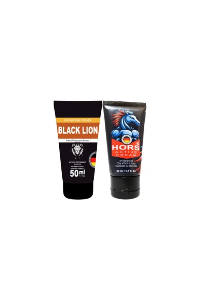Sepet Yıldızı Black Lion Booster 50 ml + Hors Active Cream 50 ml / Erkeklere Özel Katılaştırıcı Krem Seti ürün görseli 1