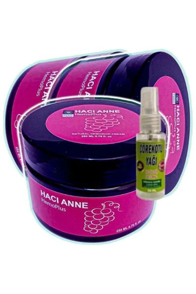 HBPAVM Hemoplus Hacı Anne Bakım Kremi 200 ml x 3 adet + Çörek Otu Yağı 30 ml ürün görseli 1