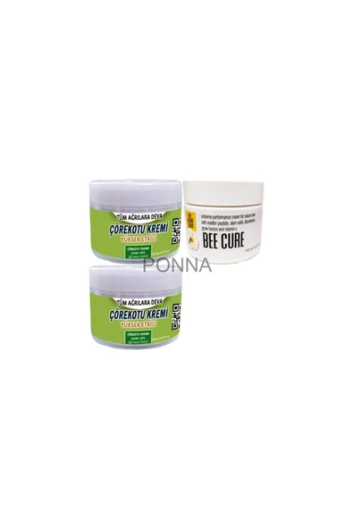 PONNA Çörek Otu Rahatlatıcı Bakım Kremi 2x150 ml+Bee Cure Krem 150 ml ürün görseli 1