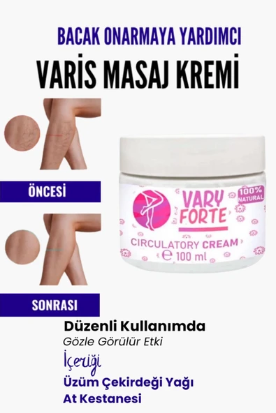 Livendo Var.is Bölgesi Için Bacak Onarmaya Yardımcı Ve Besleyici Varyforte Masaj Kremi 100 ml ürün görseli 1