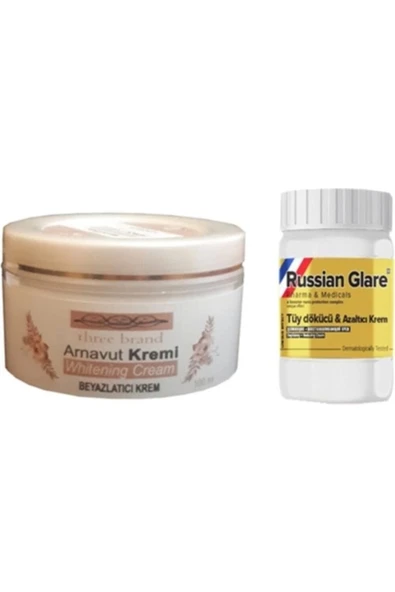 Bravilor Three Brand 100 ml Arnavut Aklık Kremi 1 Ad + Russıan Glare Tüy Dökücü Azaltıcı Merhem 50ML 1 Ad - Resim 3