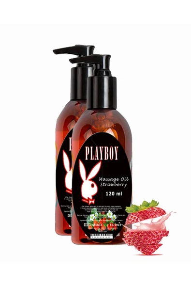 bzrv Çilek Aromalı Vücut Masaj Yağı 120ml Strawberry Flavored Massage Oil 2 Adet ürün görseli 1