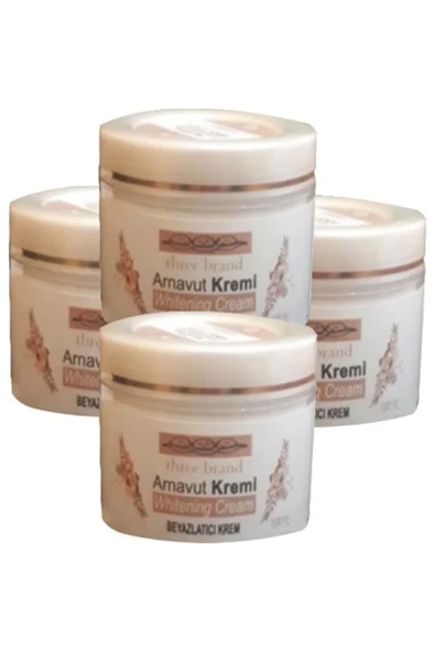 hilal plise Three Brand 4lü Adet Arnavut Kremi Whitens Cream Tüm Bölge Aklık Kremi 100 ml ürün görseli 1