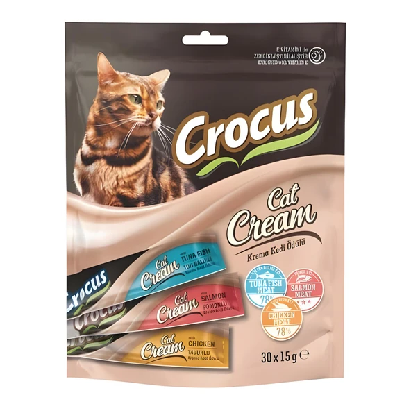 Crocus Karışık Lezzetli Krema Kedi Ödülü 30x15gr ürün görseli 1