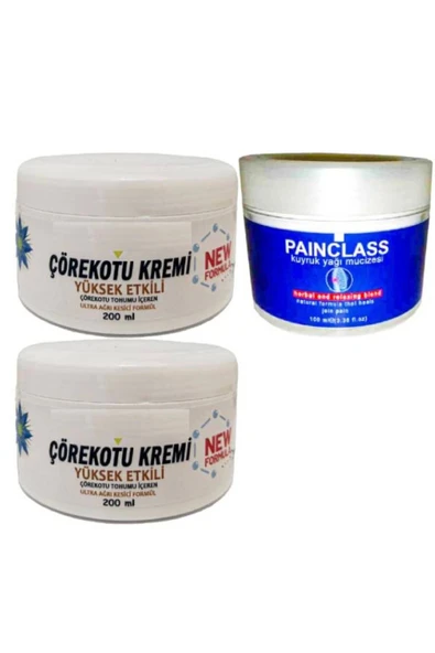 Bravilor Çörek Otu Kremi XL Boy Rahatlatma Kremi 2x200 ml+Painclass Kuyruk Yağı 100 ml Kremi ürün görseli 1