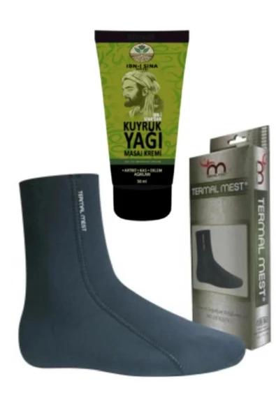 bzrv İbni Sina Kuyruk Yağı Masaj Kremi 50 ml Su ve Isı geçirmeyen Mest Çorap (L) ürün görseli 1