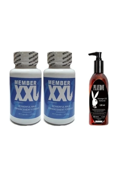 HBPAVM Rekze Member Xxl Erkeklere Özel 60li 2 Adet Playboy 120 ml Masaj Yağı ürün görseli 1