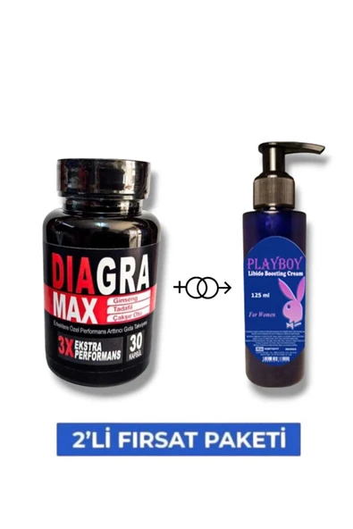 Birilax Diagra Max Erkek Özel Geliştirme 30'lu Destekleyici Playboy Lib.ido Arttırıcı Krem 125 ml ürün görseli 1
