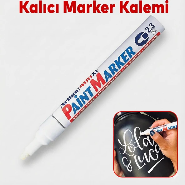 İşaretleyici Marker Beyaz Kalem Markalama Kalemi Markör Kalıcı Metal Plastik Cam Ahşap Yüzey ürün görseli 1